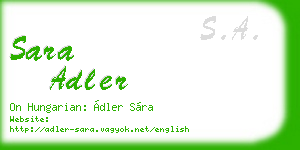 sara adler business card