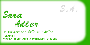 sara adler business card